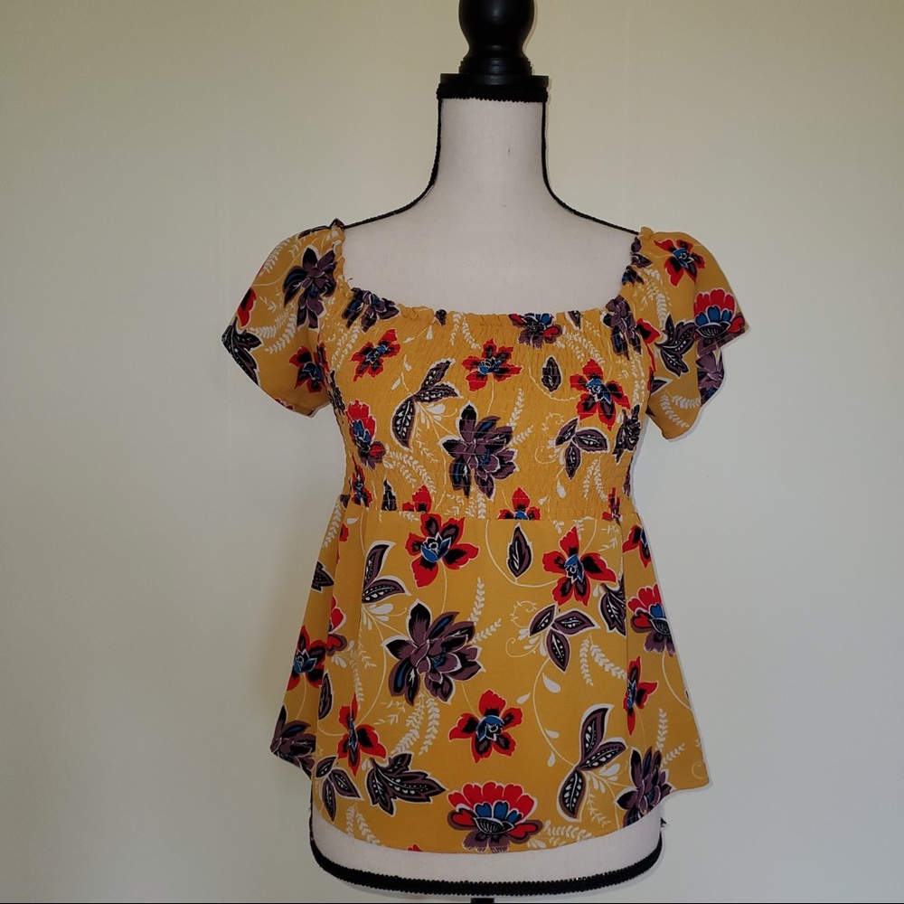 Boho baby doll style floral festival top